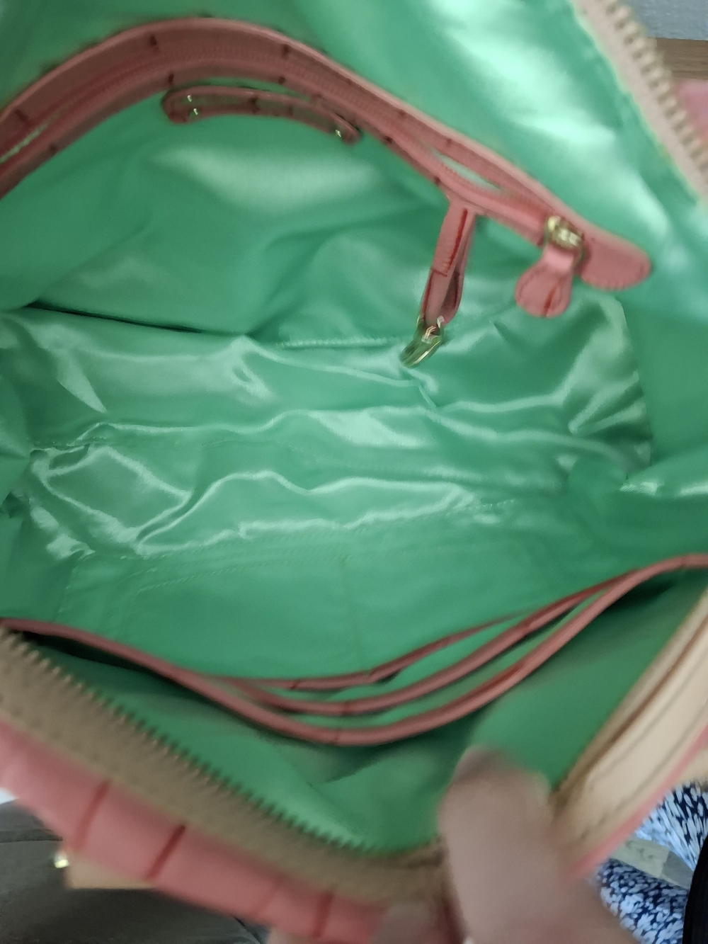 Kate Landry Pink Croc-Embossed Structured Satchel Bag - Picture 7 of 8